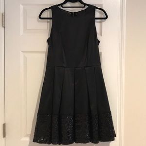Black Satin and Sequin Dress